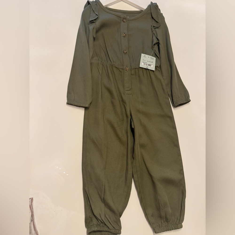 Kids Olive Green Jumpsuit
